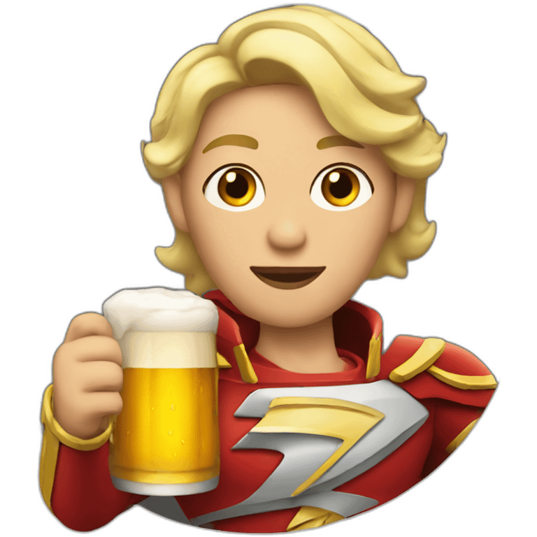 Flash mc Queen drinking a beer emoji