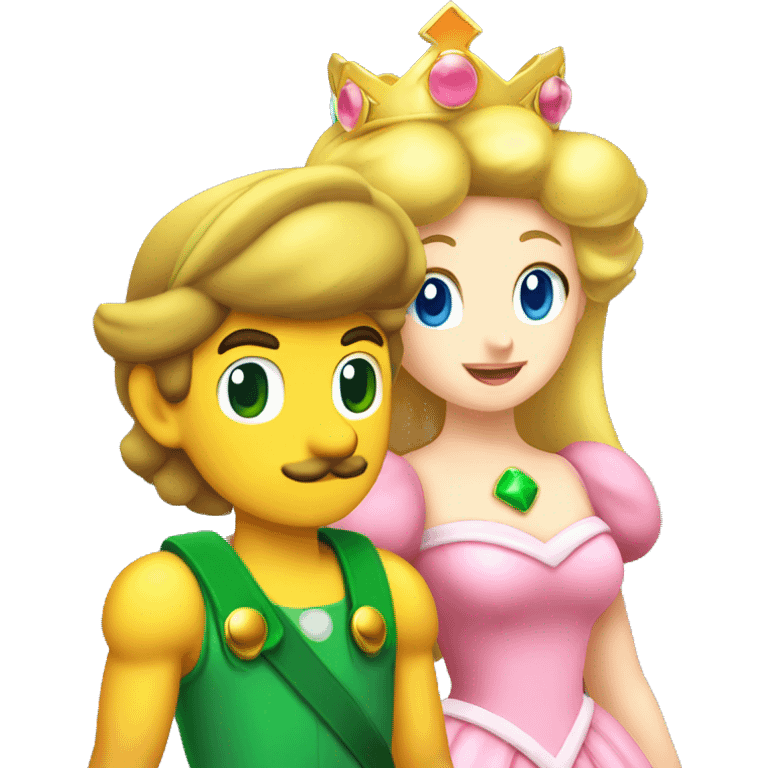 princess peach and luigi emoji