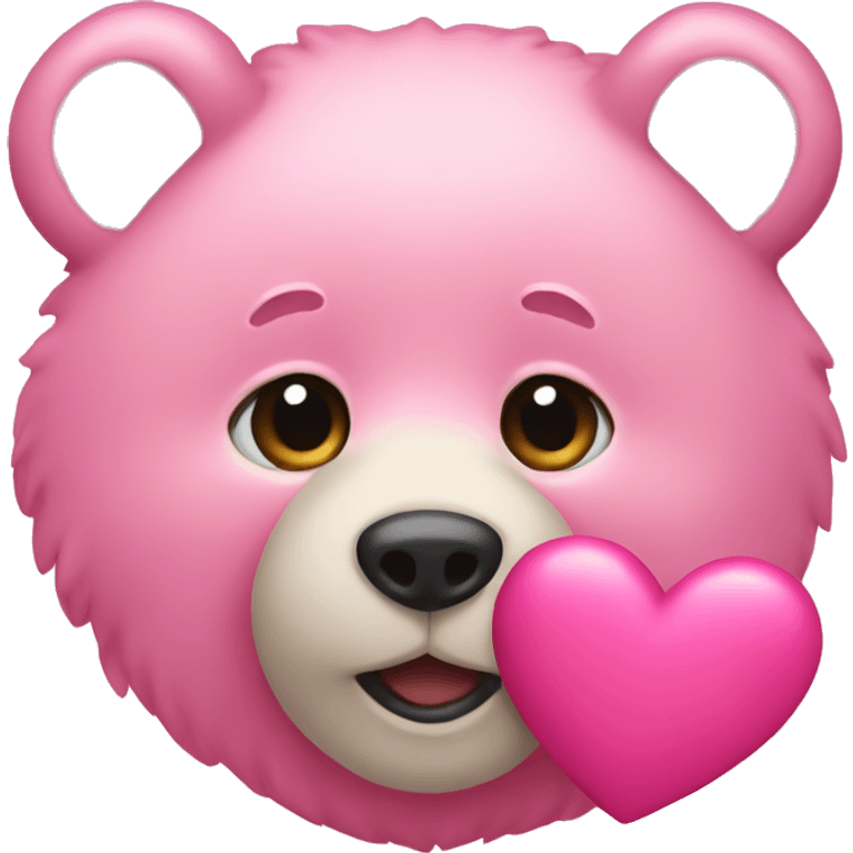 A pink heart with a bear emoji