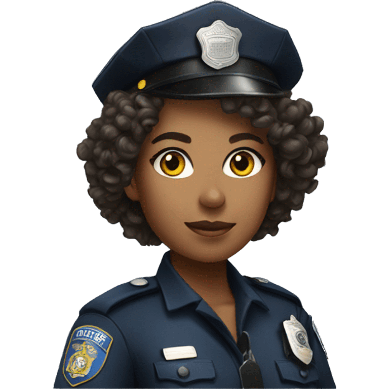 Female police officer curly hair emoji