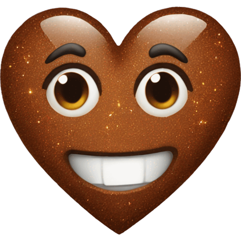 Brown heart with sparkle emoji