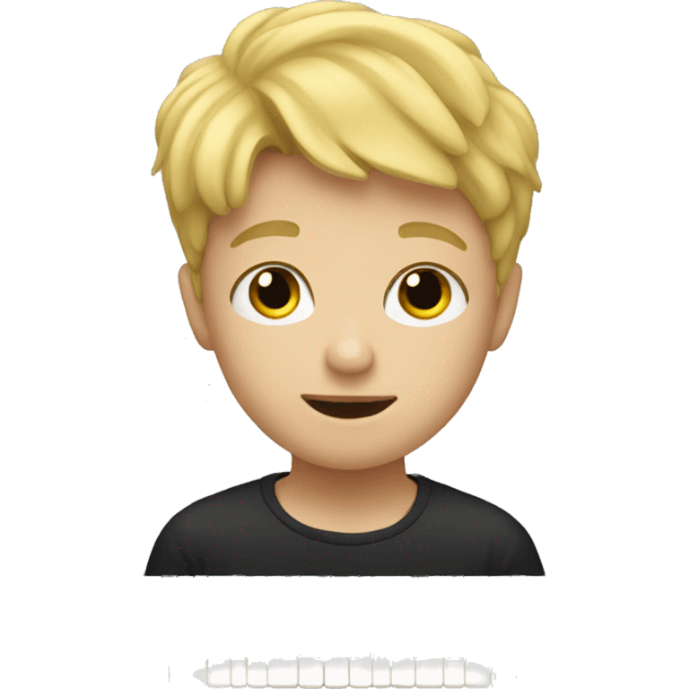 Blonde boy plays piano emoji