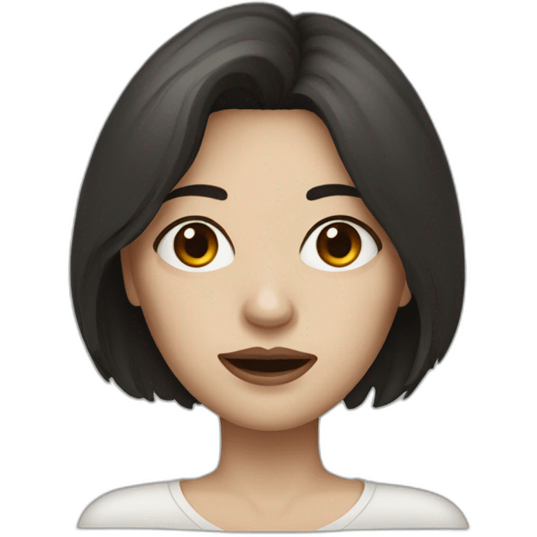 dark hair white skin woman with broken nose emoji