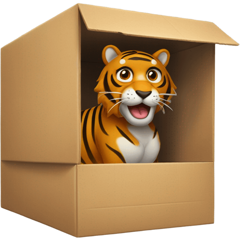 a box with Toni, in the box there is a tiger inside emoji