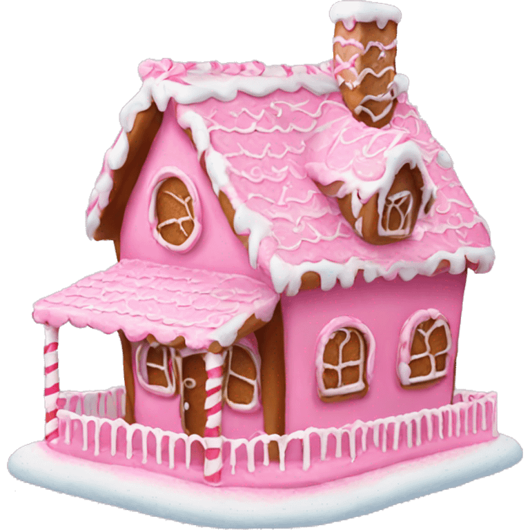 Pink gingerbread house emoji