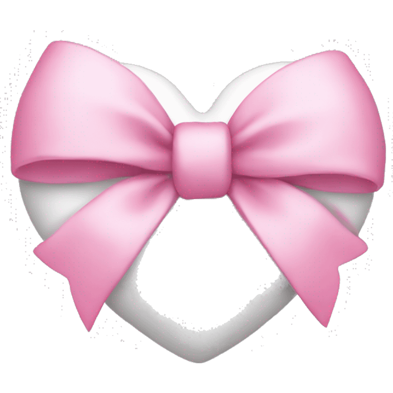 white heart pink bow emoji