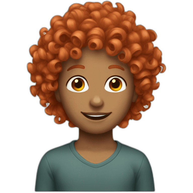 curly red hair  emoji