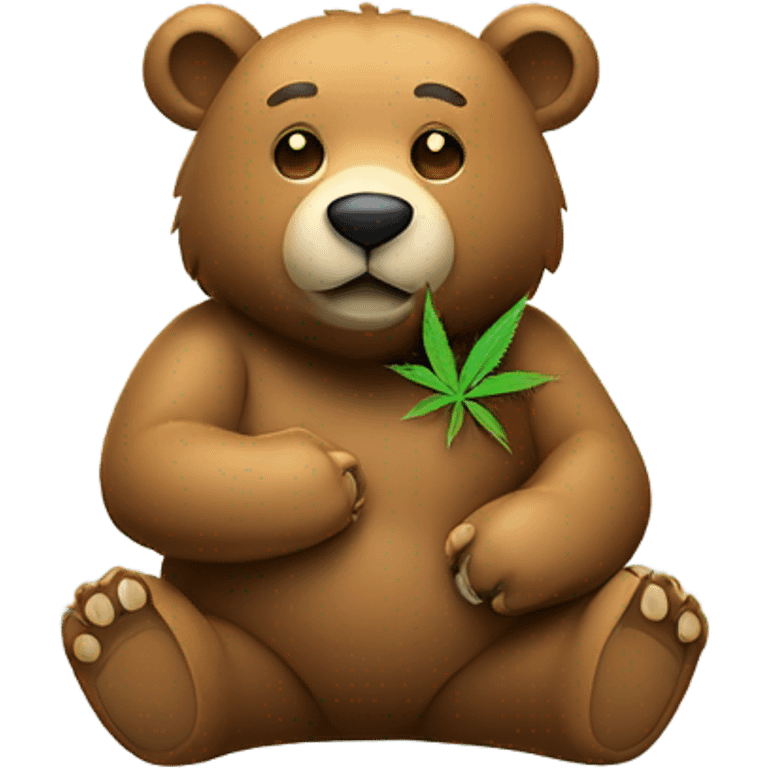 Bear smoking weed emoji