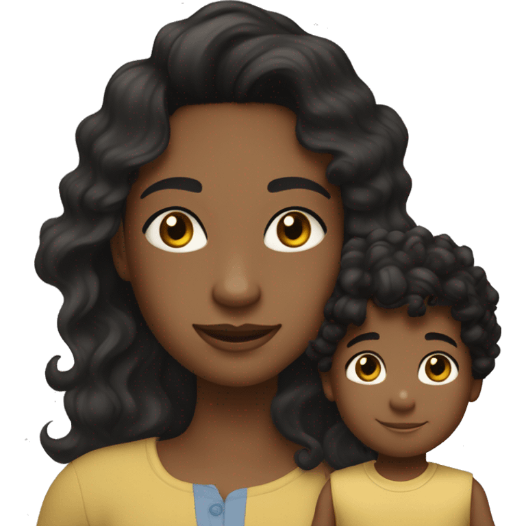 me with my 4-year-old son. I’m a Colombian woman with long wavy black hair and hazel eyes. My son, mixed French, Congolese, and Colombian, has slightly darker skin, curly hair on top, short sides, and black eyes.” emoji