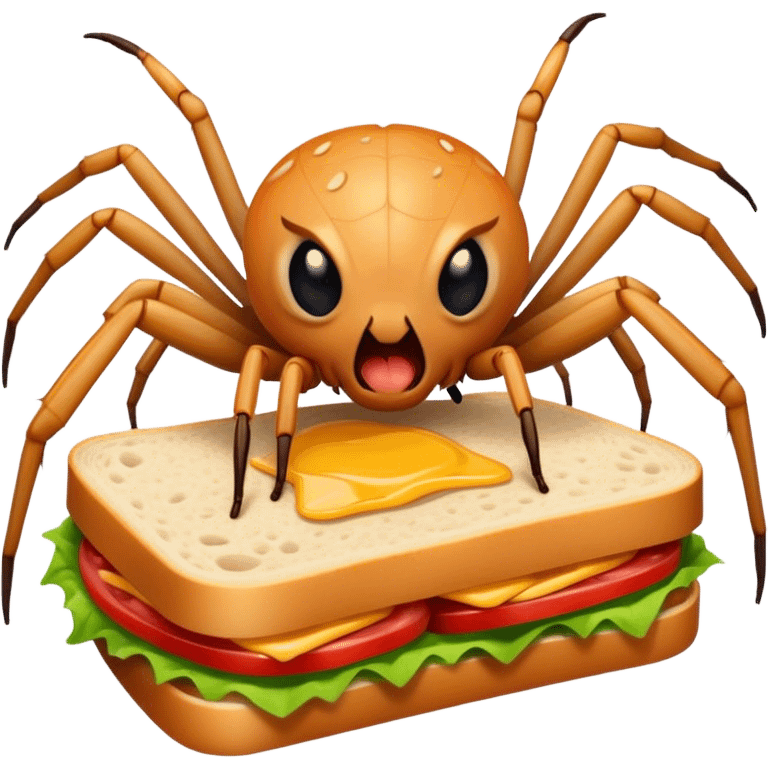 Spider eating sandwich emoji