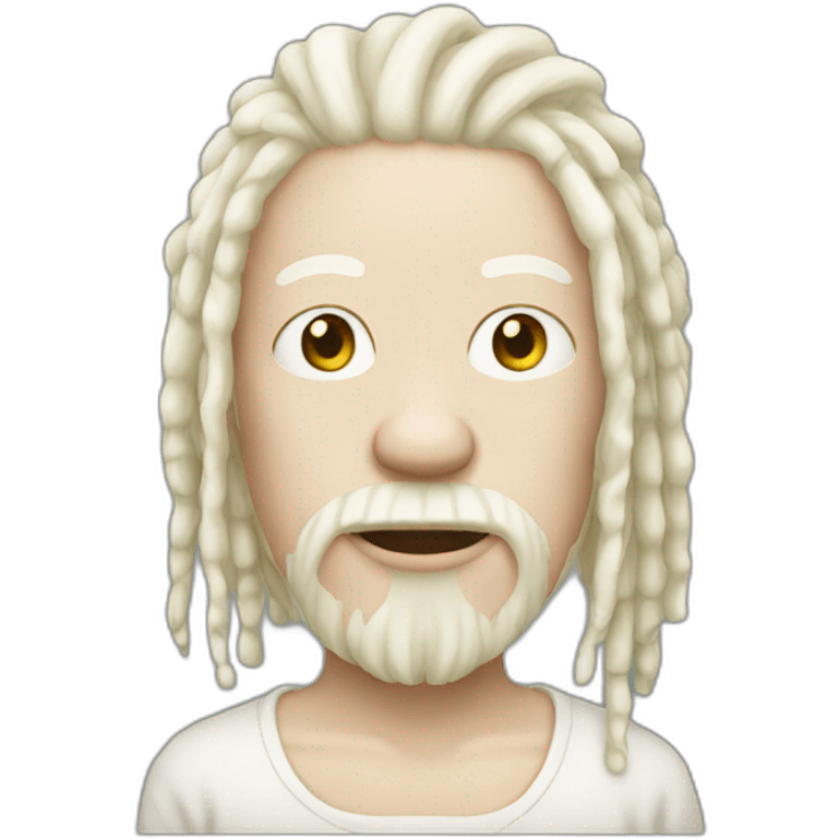 Albino with neck beard and dreads emoji