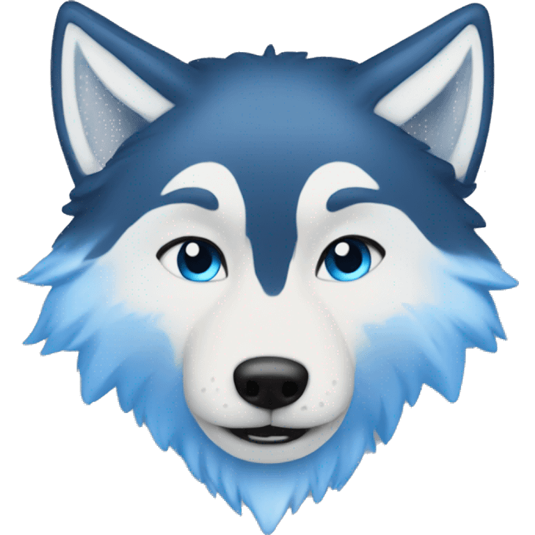 make me a blue and whit and blue wolf emoji