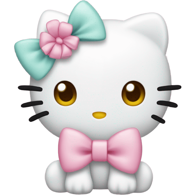 Hello kitty but the bow is pastel pink emoji