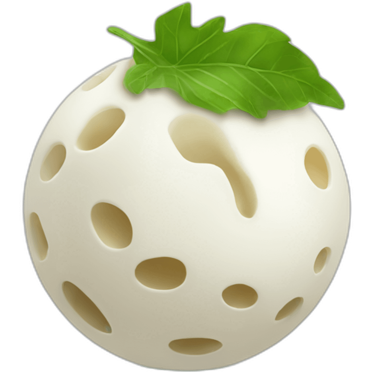 ball of mozarella + leaf emoji