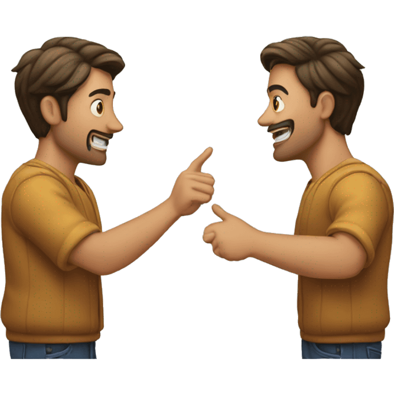 one guy facing and point another guy emoji