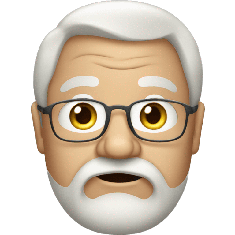 Obese, elderly man, beard, long hair emoji