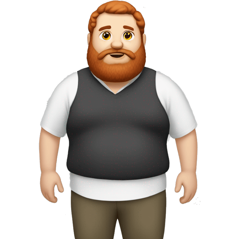 caseoh, man, very fat, 500lbs, red hair, long beard, full body emoji