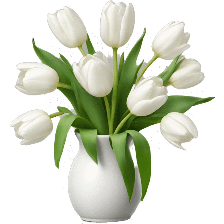 white tulips in a vase emoji