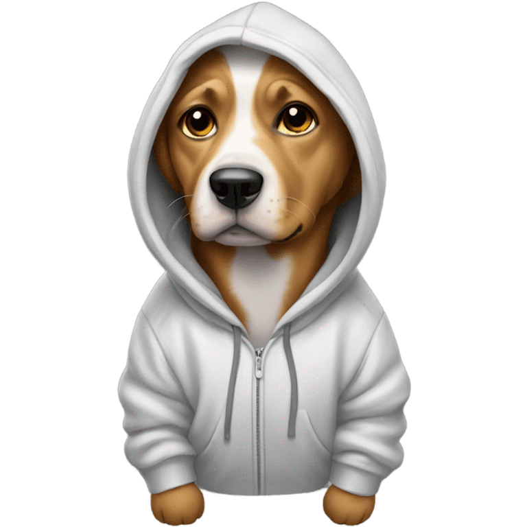 Dog wearing hoodie emoji