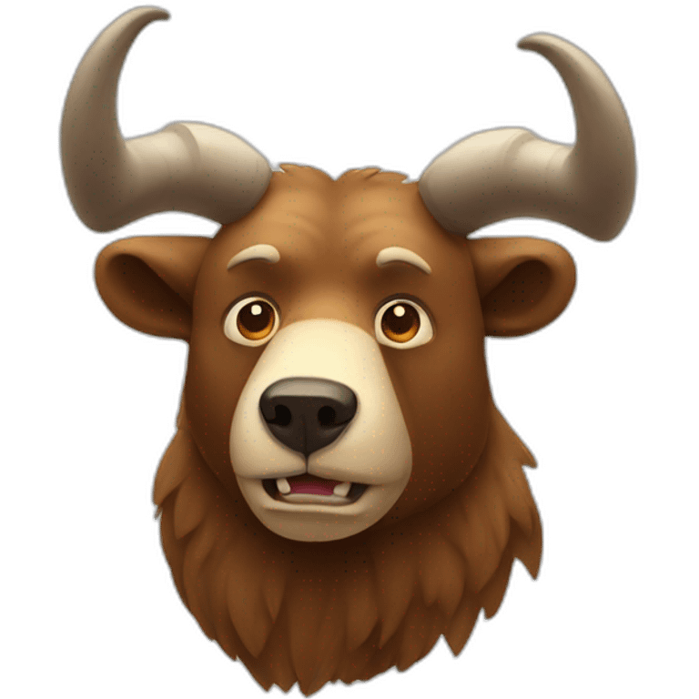 bear with huge bull horns emoji