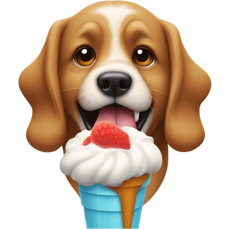 Perro comiendo helado emoji