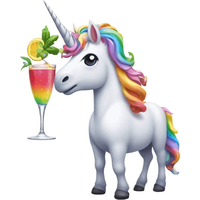 unicorn drinking alcohol  emoji