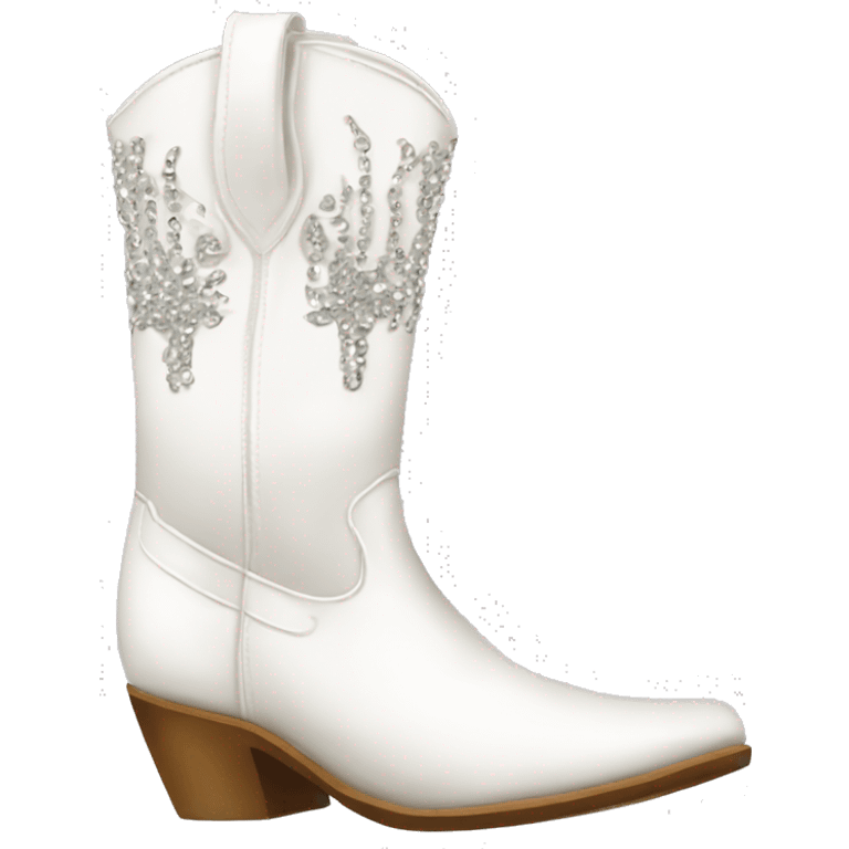 White cowgirl boots with rhinestones emoji