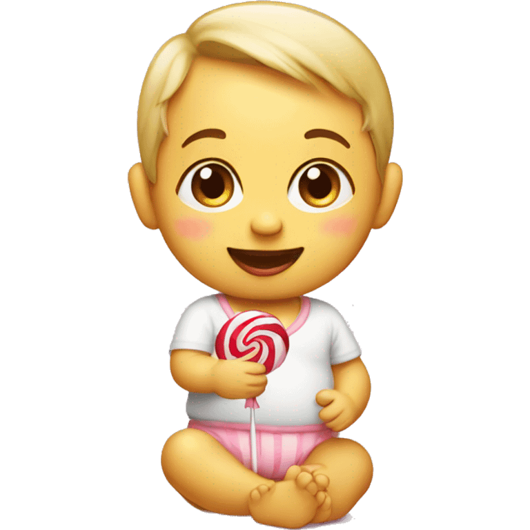 Baby with lollipop  emoji