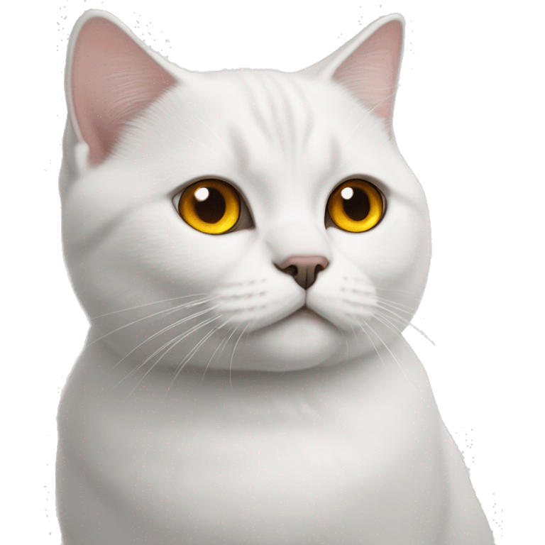 White British shorthair cat with amber eyes  emoji