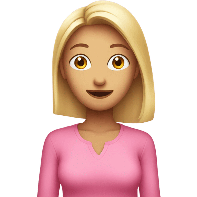 pink shirt emoji woman hand over face emoji