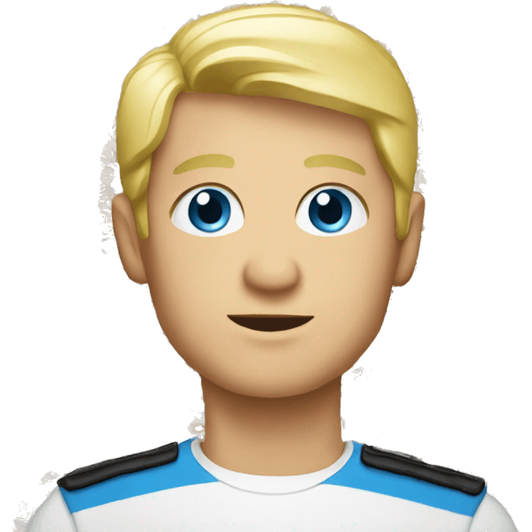 Man blond Blue eyes in German flag emoji