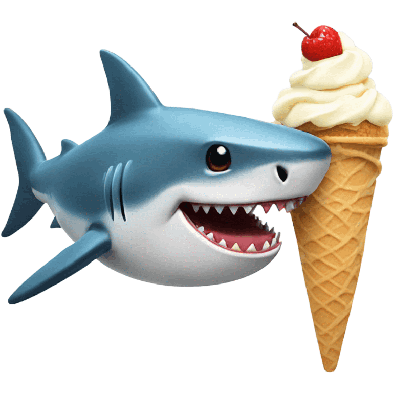 Shark eating ice cream emoji