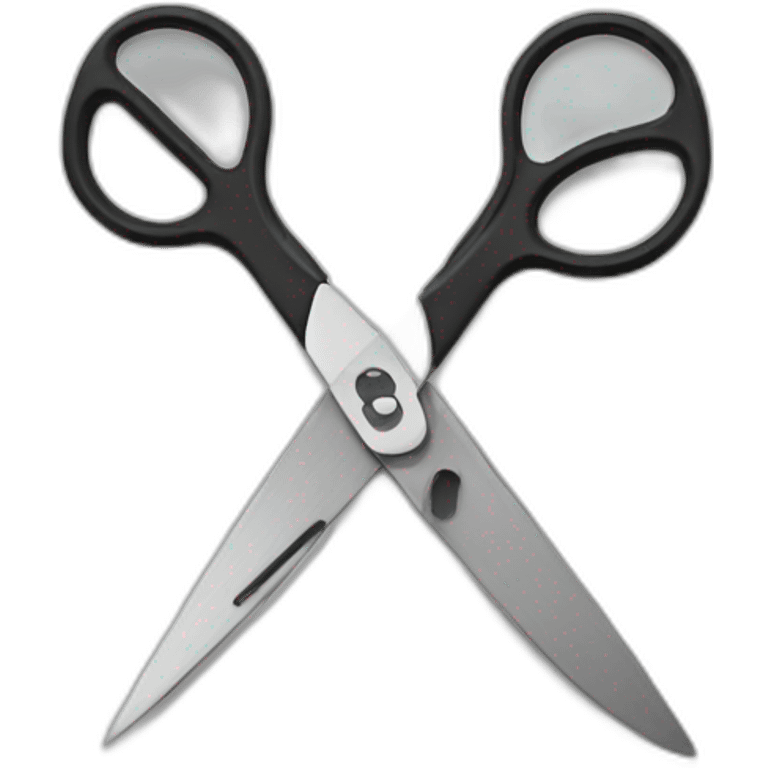 Scissors with a face emoji