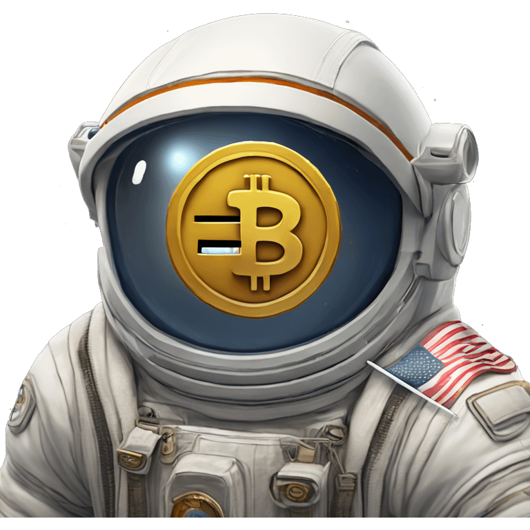 cryptocurrency bitcoin astronaut moon flag da vinci emoji