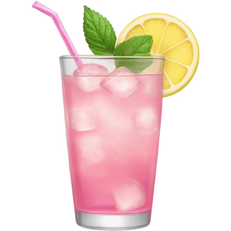 Pink lemonade with ice  emoji