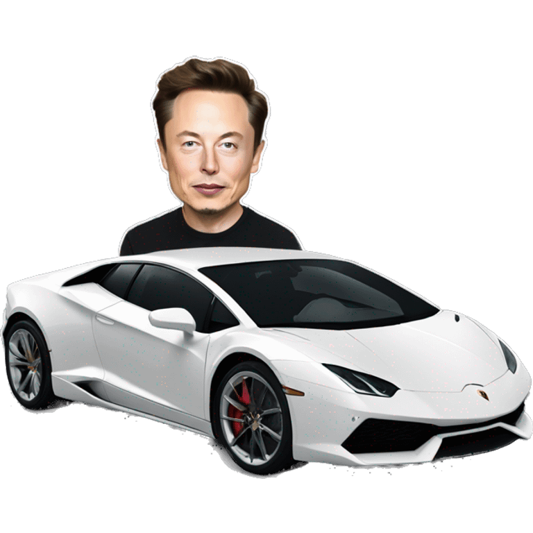 Elon Musk dans une Lamborghini emoji