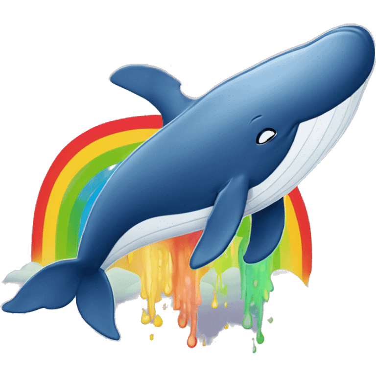 whale with a rainbow spouting from its blowhole. emoji