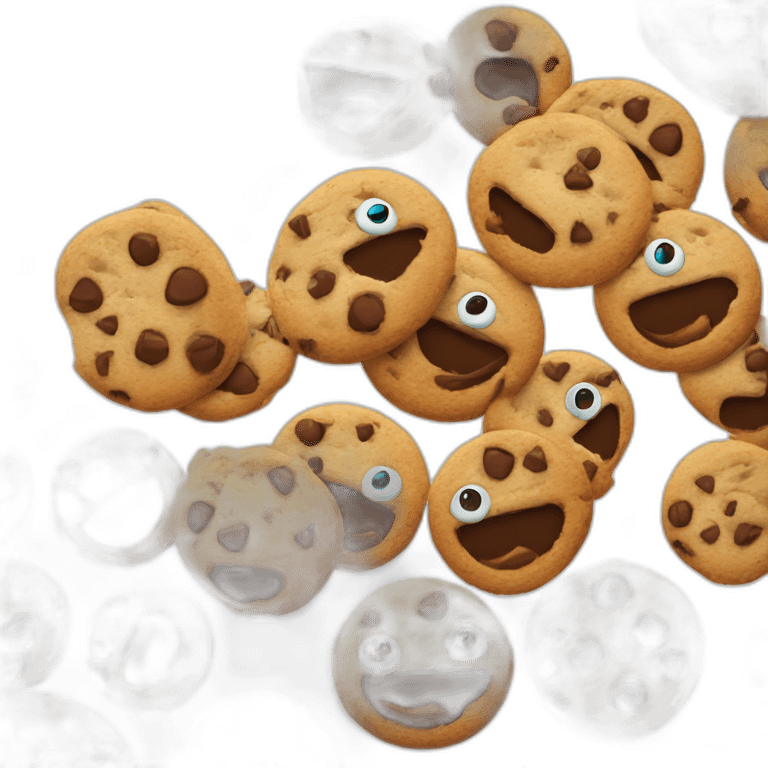 Cookies with chocolate and eyes emoji