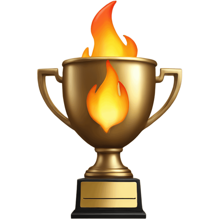 Trophy with fire flames  emoji