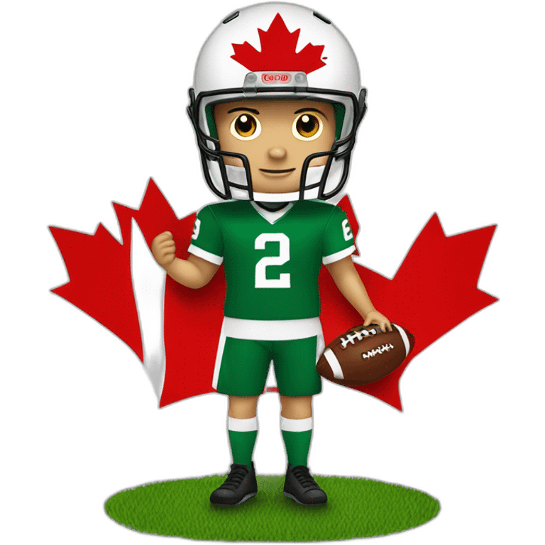 Oie canadienne en tenue de football vert emoji