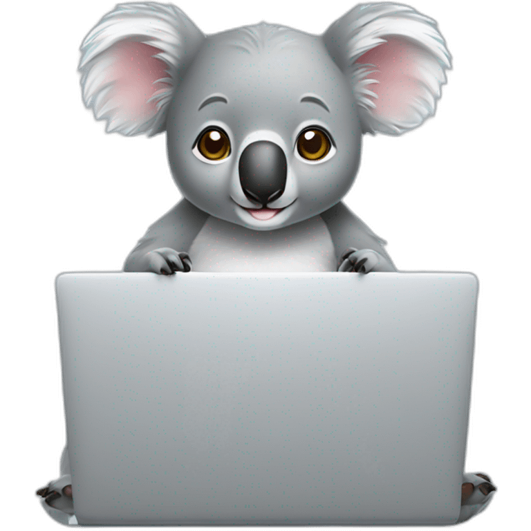 Koala on laptop emoji