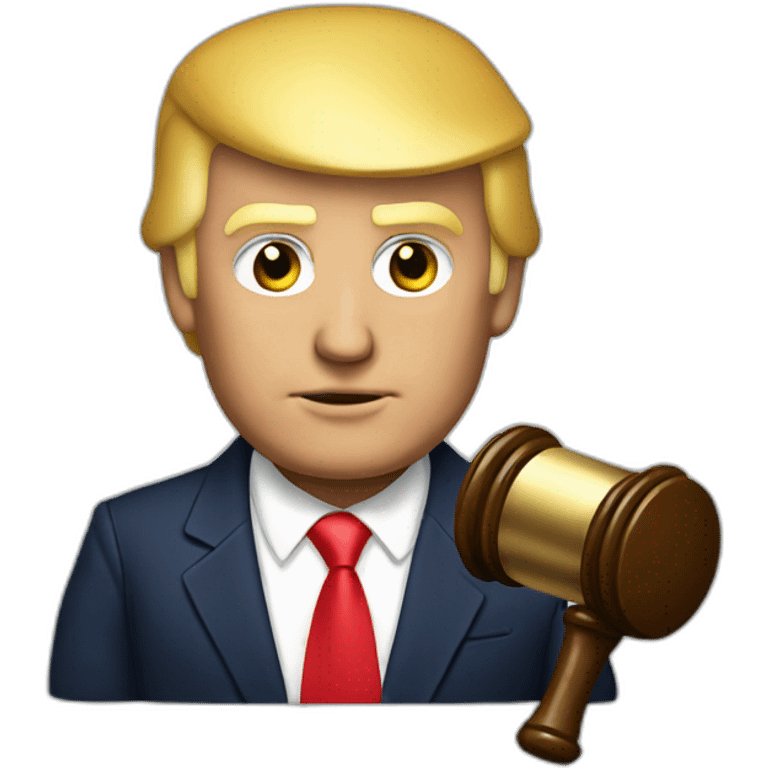 Donald trump holding a gavel emoji