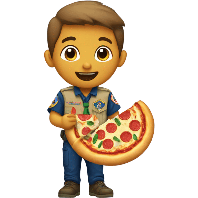 Cub Scout eating pizza emoji