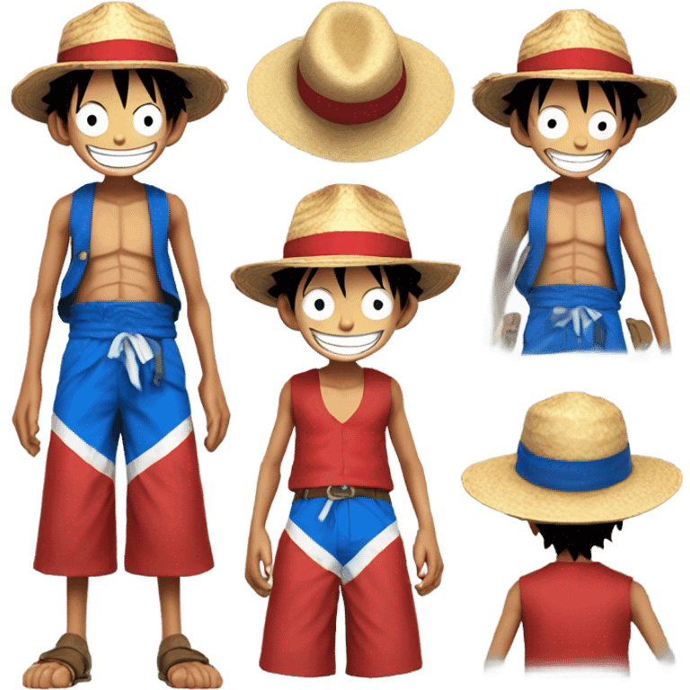 Monkey d luffy with blue face emoji