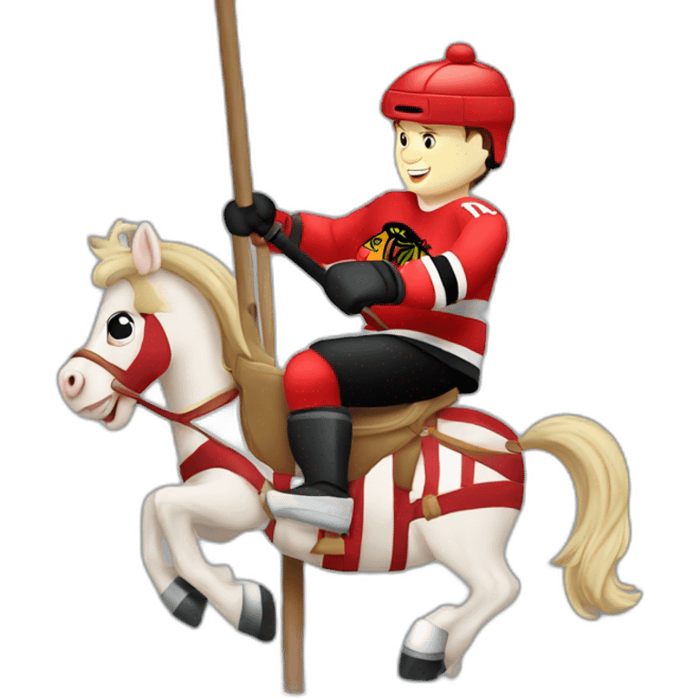 Jonathan Toews riding a merry go round emoji