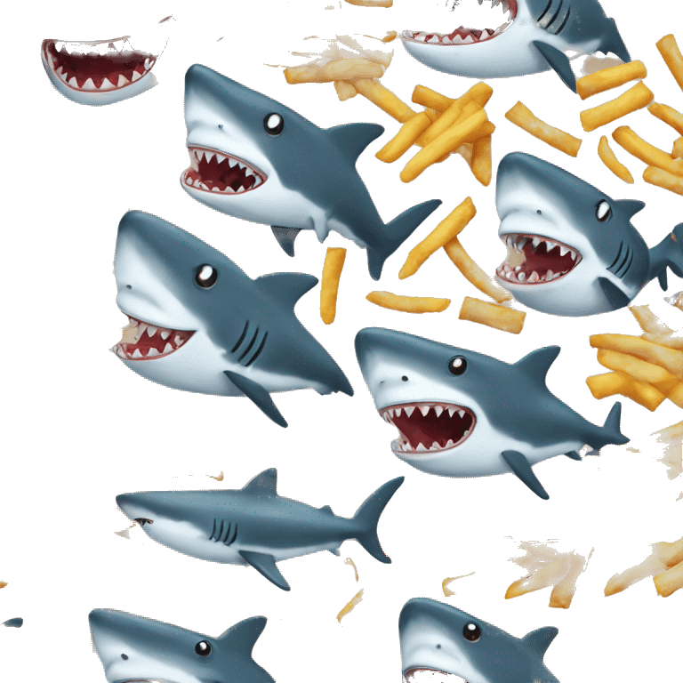 Sharks eat fries emoji