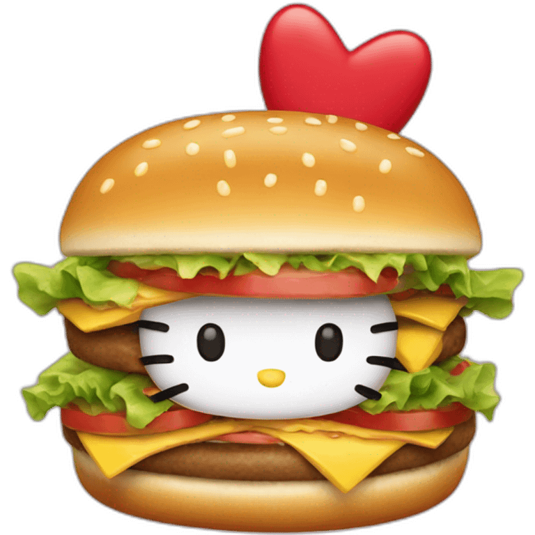 hello kitty hamburger emoji