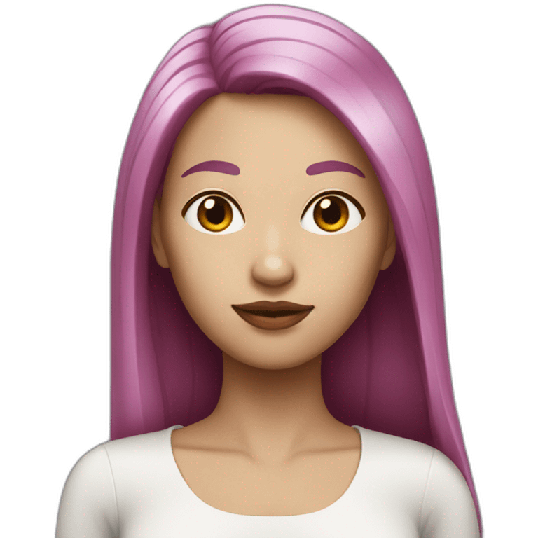 woman with long straight and ruby hair and white skin emoji