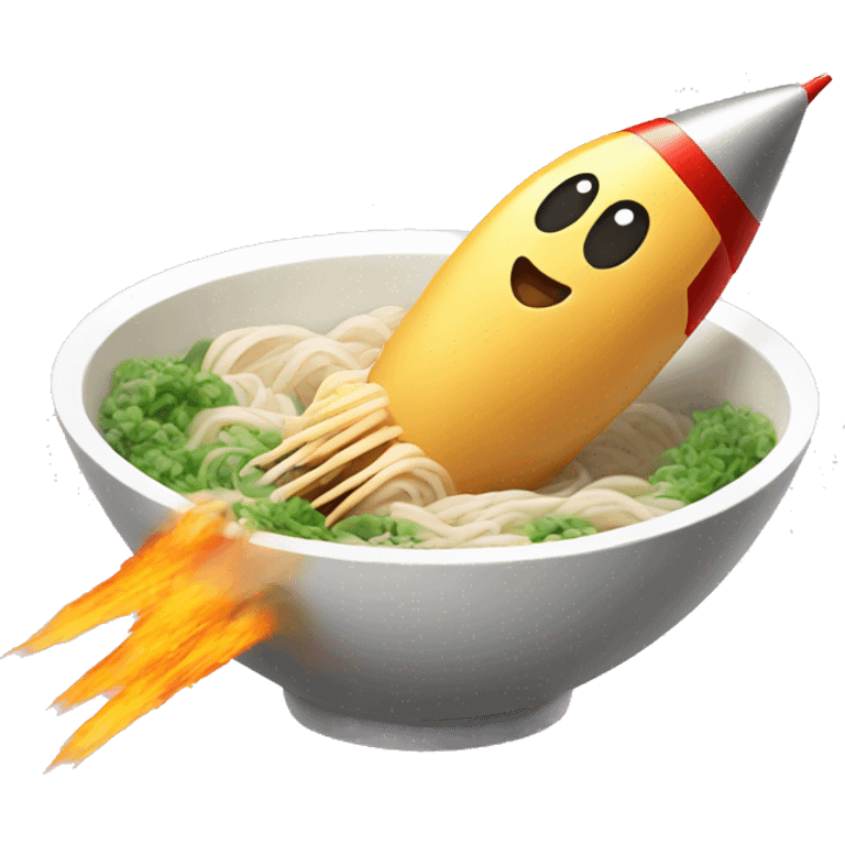 rocket in ramen bowl emoji