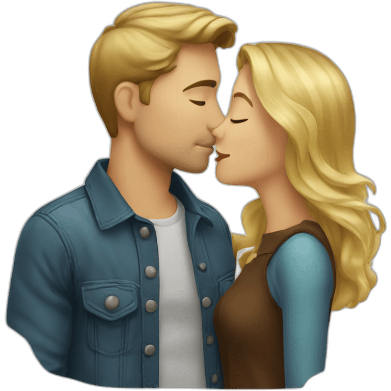 blond-hair-woman-and-brown-hair-man-kisses emoji